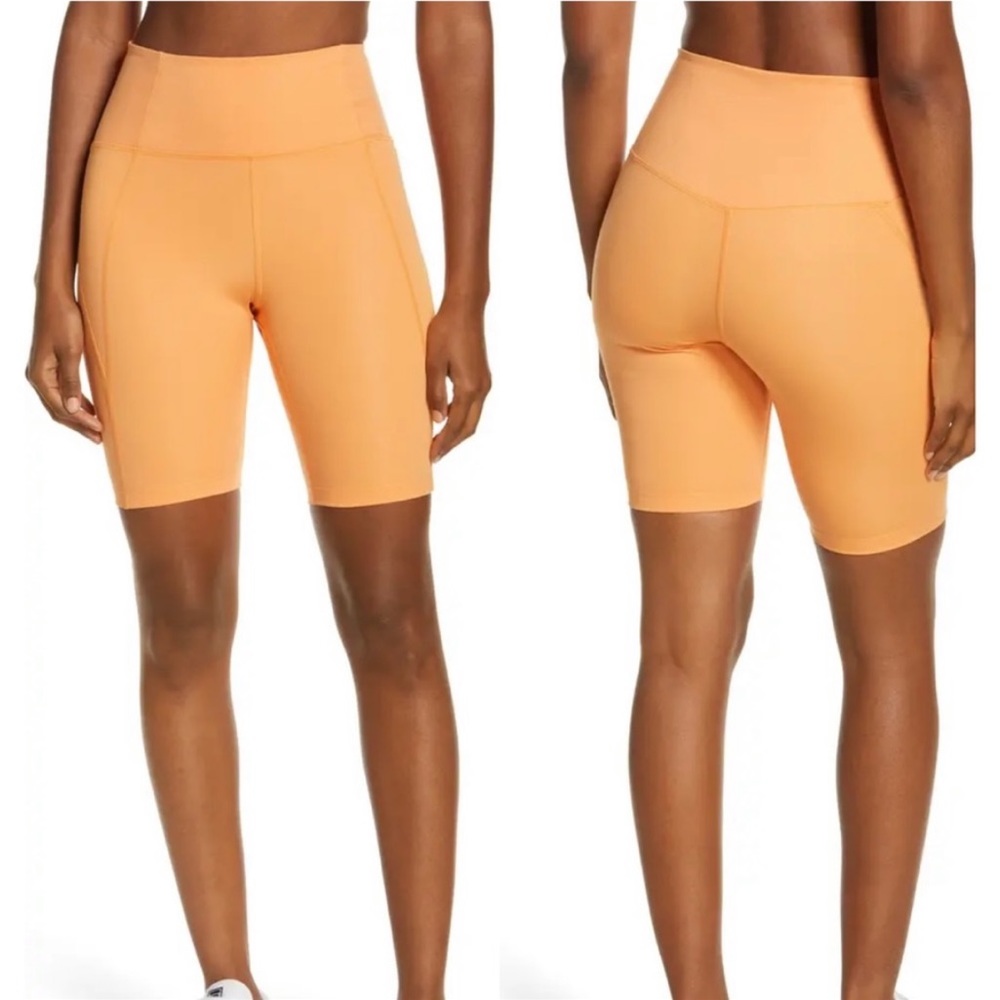 Girlfriend Collective high-rise bike shorts in Horizon